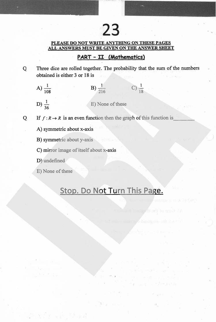 Example Mba Math Question MBA - Maths - Past Entry Test