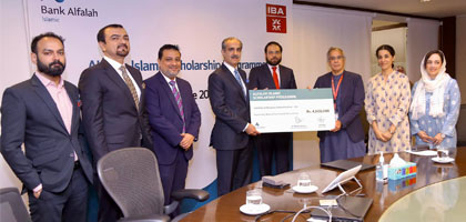 Bank Alfalah held a cheque presentation ceremony to support deserving IBA students 