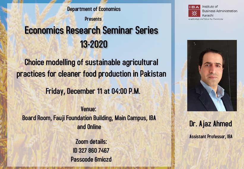 Department of Economics - Economics Research Seminar Series (ERSS)