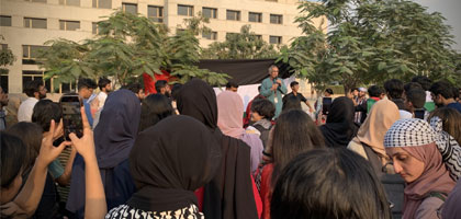 IBA Karachi students express solidarity with Palestinians