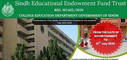 Sindh Educational Endowment Fund (SEEF) Trust Scholarship 