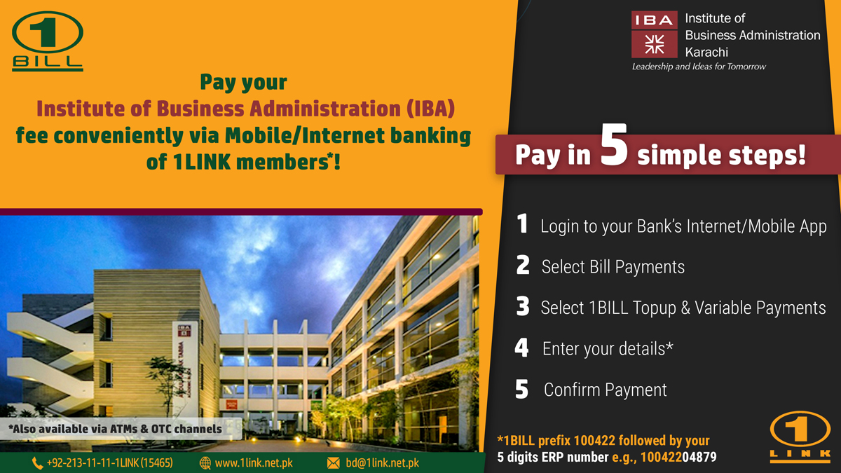 Submit IBA fee through the ease of digital channels via 1BILL  