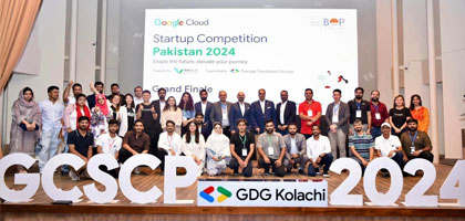 Tech Enthusiasts showcase innovation at the Google I/O Extended and Google Cloud Startup Competition Pakistan, held at IBA 