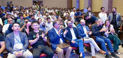 Tech Enthusiasts showcase innovation at the Google I/O Extended and Google Cloud Startup Competition Pakistan, held at IBA 