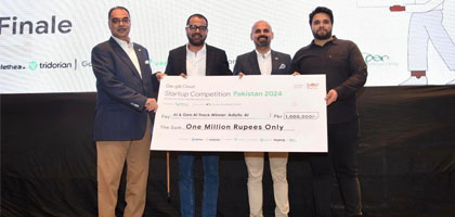 Tech Enthusiasts showcase innovation at the Google I/O Extended and Google Cloud Startup Competition Pakistan, held at IBA 