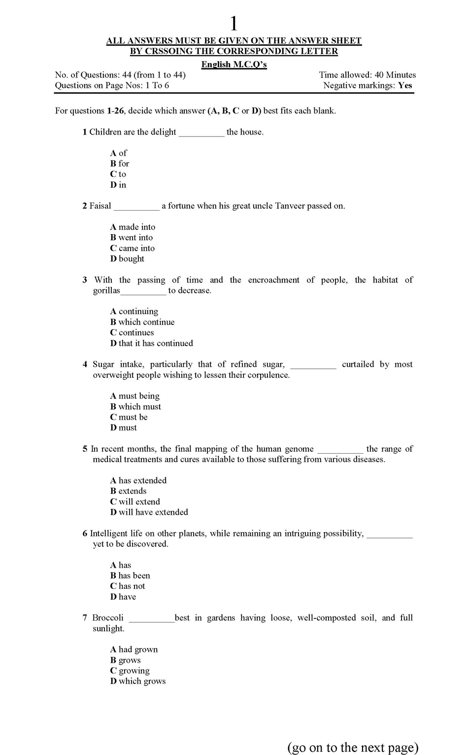 Exam Paper Template